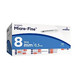 Embecta (BD) Micro-Fine 0,5 ml İnsülin Enjektörü (30G x 8mm) 10'lu Paket - Embecta